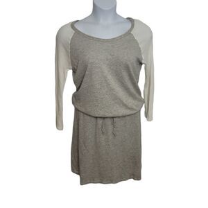 SUNDRY jersey dress raglan long sleeve drawstring waist gray 2/M‎